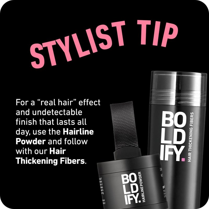 BOLDIFY Hairline Powder - Water-Resistant Root Touch Up Hair Color for Gray Coverage - 24-Hour Stain-Proof, Mess-Free Hair Powder for Thinning Hair - Light Brown