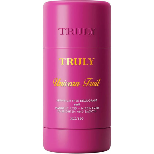 Truly Unicorn Fruit Aluminum Free Deodorant | Cotton Candy Scent | Natural Deodorant for Brighter and Smoother Underarms - 3 Oz