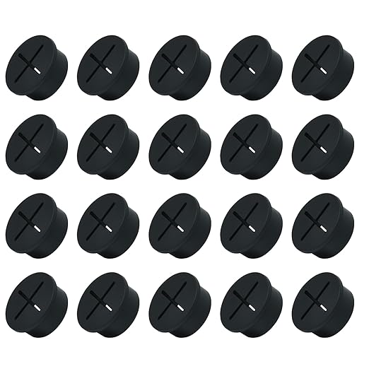 EASYEAH 20Pcs Desk Grommet, 1" (25mm) Black Silicone Cord Hole Cover, Flexible Rubber Wire Grommets, Wall Grommets for Cables Management, Table, Countertop, Cabinets and Furnitures Wire Organizer