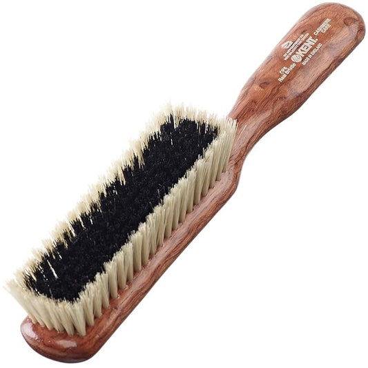 Kent CP6 Clothes Brush. 100% Natural Black & White Boar Bristle Lint Remover Especially for Cashmere, Wool and Silk for Keeping Delicate Fabrics Free from Fibres, Fluff and Pet Hair. Made in England
