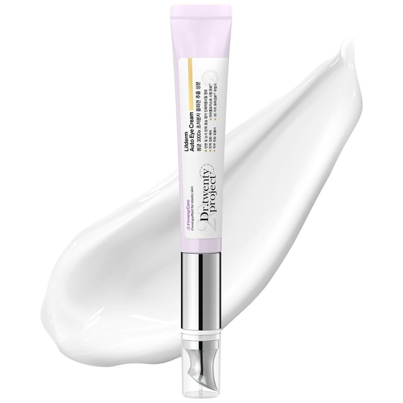 Dr.twentyproject Lifderm Eye Cream with Collagen & Vibrating Device for Wrinkles, Anti-Aging, Dark Circles – Lifting, Firming, Tightening, Depuffing, Nourishing Korean Skincare (20ml 0.6 fl oz)