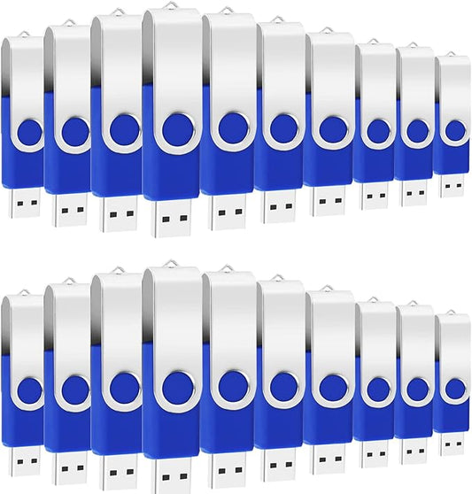 128MB Bulk Flash Drive 100 Pack EASTBULL FAT32 USB 2.0 Drive Pack (Blue)