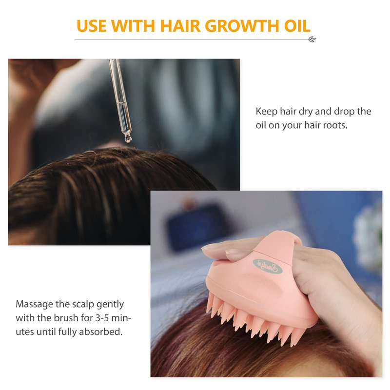 Sndyi Scalp Massager Shampoo Brush, Scalp Scrubber with Soft Silicone Bristles, Scalp Exfoliator for Dandruff Removal, Scalp Massager for Hair Growth, Wet Dry Hair Brush for Scalp Care, Pink