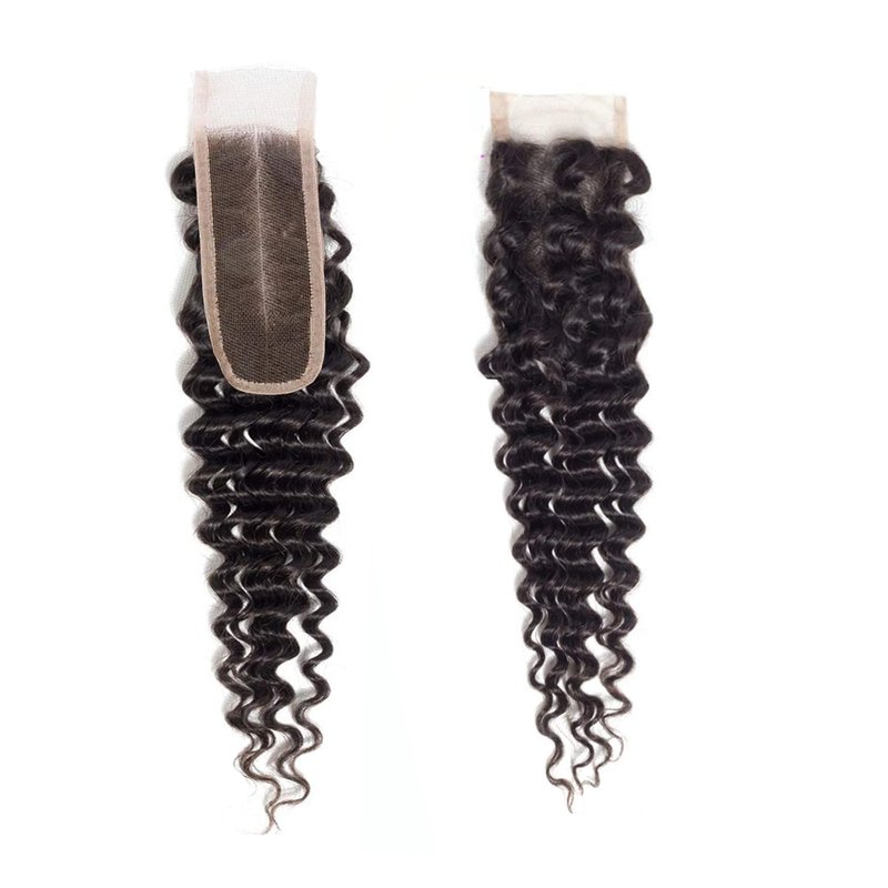 2x6 Deep Wave Closure Brazilian 100% Unprocessed Human Virgin Hair Deep Wave Hd 2x6 Lace Closure Natural Hairline With Baby Hair Wet And Wavy Color Black 16 Inch