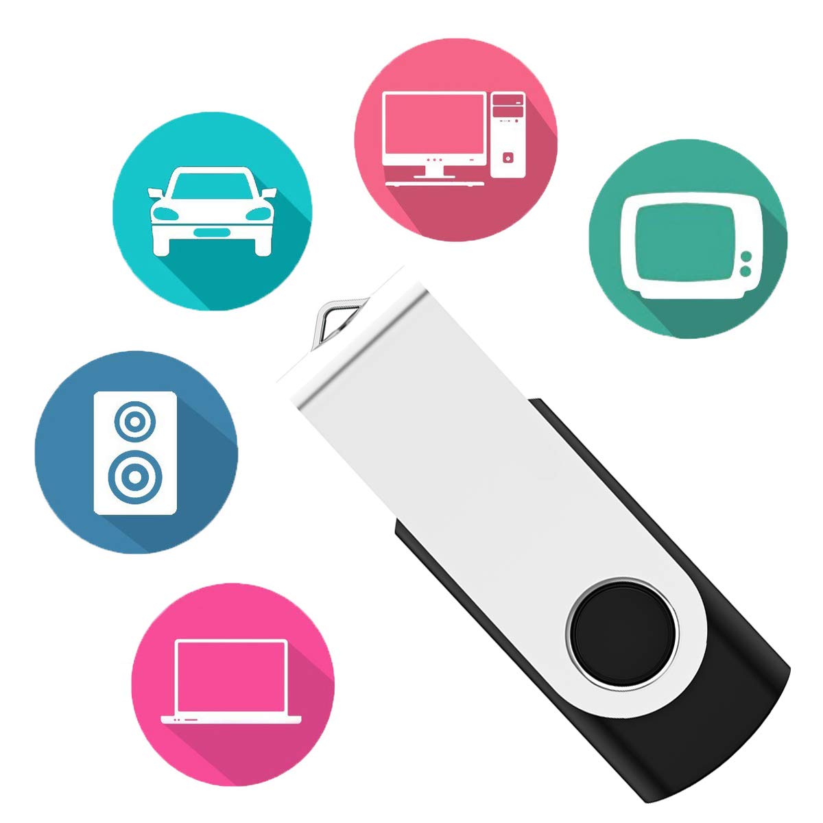 USB Flash Drive 512MB 100 Pack, Bulk USB 2.0 Thumb Drives Swivel Memory Stick Jump Drive Pen Drive,512MB 100 Pieces