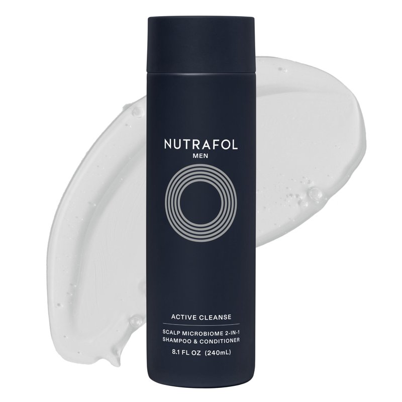 Nutrafol Men's Shampoo and Conditioner 2-in-1, Cleanses, Hydrates, Unclogs Pores, Improves Hair Volume & Strength, Physician-formulated for Thinning Hair, Color Safe, Sulfate Free - 8.1 Fl Oz Bottle