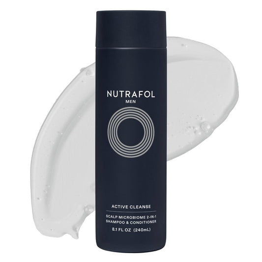 Nutrafol Men's Shampoo and Conditioner 2-in-1, Cleanses, Hydrates, Unclogs Pores, Improves Hair Volume & Strength, Physician-formulated for Thinning Hair, Color Safe, Sulfate Free - 8.1 Fl Oz Bottle