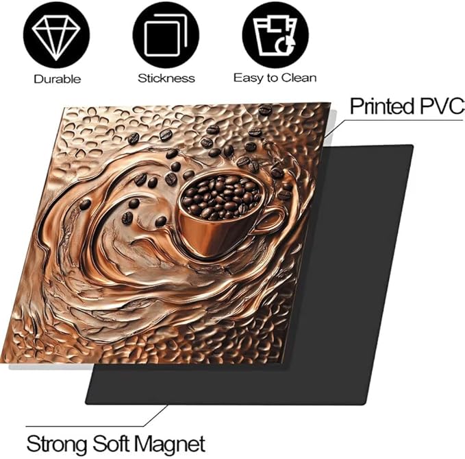 Coffee Copper Relief Effect Dishwasher Magnetic Cover for Door Front 23x26 Inch Dish Washer Magnet Panel Decal for Fridge Home Appliance Kitchen Decoration