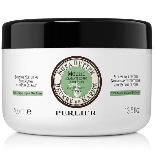 Perlier Intensive Nurturing Shea Butter Body Mousse with Pear, 13.5 fl. oz.