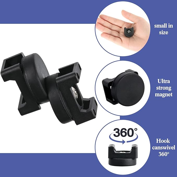 Yookeer 15 Pcs Magnetic Zip Tie Mount Base Black Magnetic Cable Clips Wire Holder Multipurpose Cable Ties Management Base Electrical Supplies for Wire (22 mm)