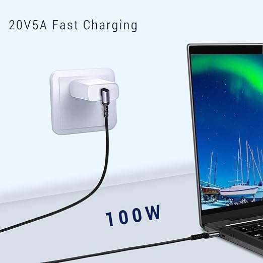 SUMPK USB C to USB C Cable 3.1 Gen 2 [3.3ft 2 Packs], 100W USBC Cables PD Fast Charging Cable, SuperSpeed 10 Gbps 90 Degree 4K Monitor Video Output Data Cable Compatible for iPhone 15Pro/15ProMax