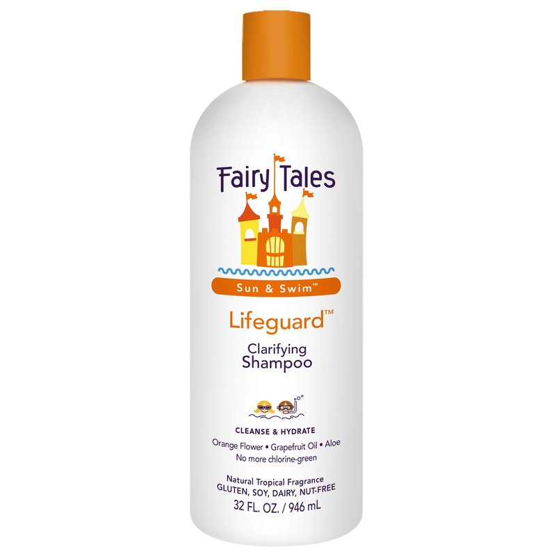 Fairy Tales Sun & Swim Lifeguard Kids Clarifying Shampoo - Chlorine Removal Swim Shampoo for Kids - Removes Green Pool Tones, Sea Salt & Mineral Buildup - Citrus Scent - 32 oz