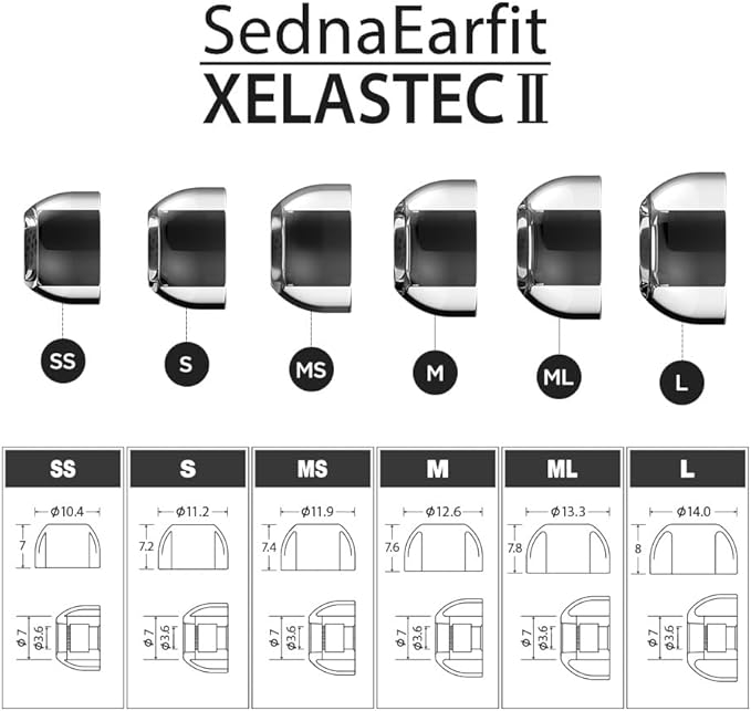 AZLA SednaEarfit XELASTEC 2 (L) - Earbud Tips for Wireless Headphones - Noise Canceling Earbuds Replacement Tips - Eartips Compatible with Sony, Samsung, Beats, JLab, Skullcandy, Sennheiser