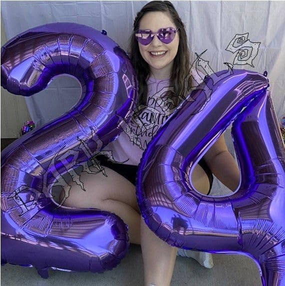 Purple Number 21 Balloon - 40 Inch Birthday Decoration for 21st Party | Perfect for Girls & Boys