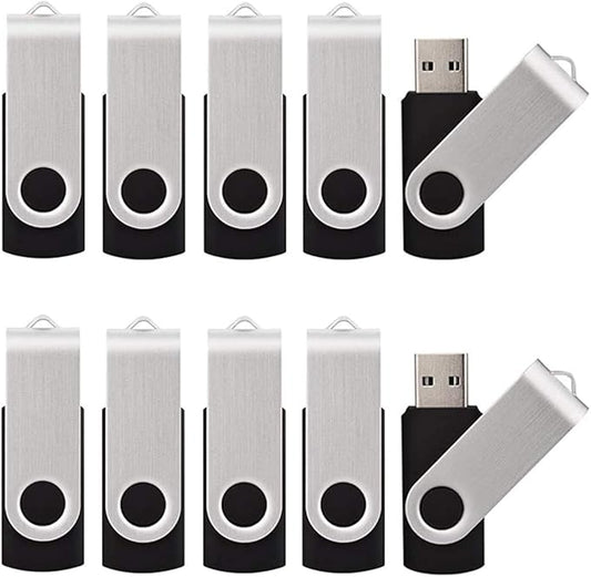 KALSAN 50 Pack USB 2.0 Thumb Drives - 256MB Flash Memory, Black