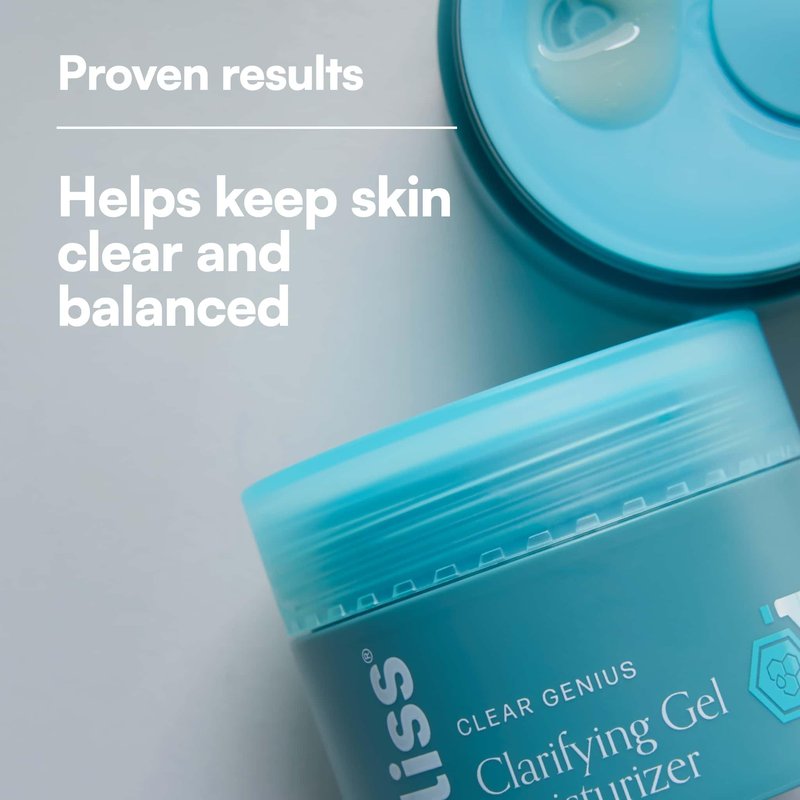 Bliss Clear Genius Clarifying Gel Moisturizer, CLARITY 5 Complex with Salicylic Acid, Niacinamide & Witch Hazel for Blemish-Prone & Oily Skin, Minimizes Pores, 1.7 fl oz