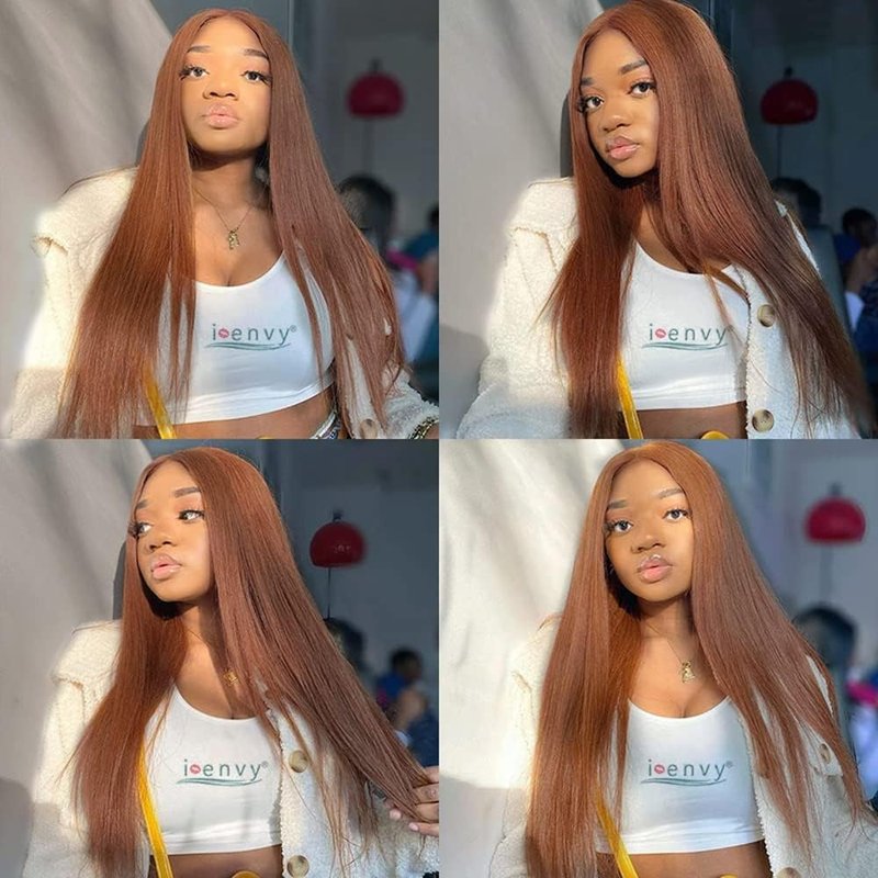 Human Hair Bundles - 10-14 Inch Straight Light Brown 11A Brazilian Virgin Hair Extensions for Black Women