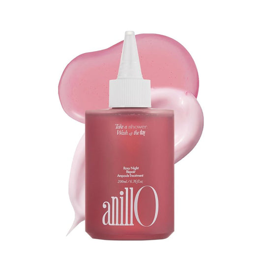 Rosy Night Hair Ampoule Treatment - Water-to-Cream Repair for Damaged Hair with Peptides & Amino Acids | 6.76 fl oz