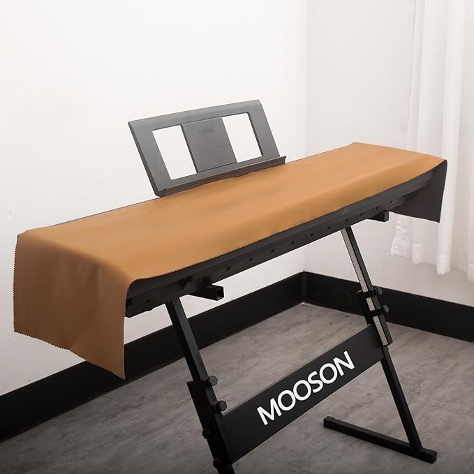 Mooson Keyboard Piano Cover, Digital Piano Dust Cover, Light Luxury Soft and Premium Surface, Thickening Electronic Organ Covering Keyboard Update Encasement (Brown)