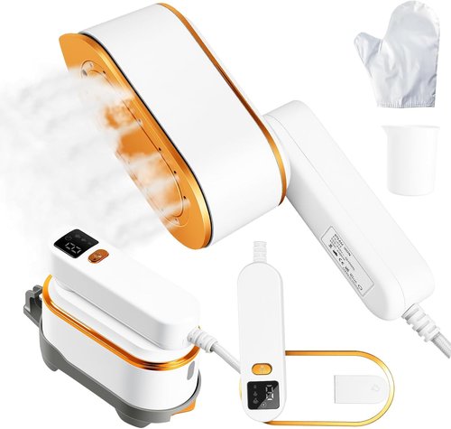 Droyek Portable Travel Steamer - 1200W 2-in-1 Iron & Steamer | Fast Heat in 10s, 150ml Tank, LED Display