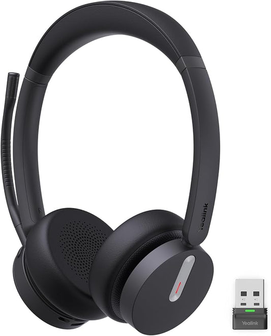 Yealink BH70 Dual Wireless Headset with Mic for Work, Bluetooth Headphone with Teams Certification, up to 35h Talk Time, 147g All-Day Wearing Comfort, Perfect for Open Office Home Hybrid Work