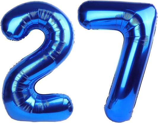 Number 27 Navy Blue Balloon - 40 Inch Birthday Decoration for 27th Celebration | Party Supplies