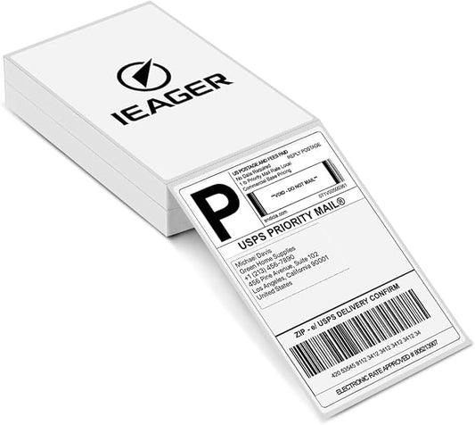iEager 4x6 Thermal Labels, White Shipping Label Stickers, Commercial Grade Thermal Printer Label, 180 Labels/Pack