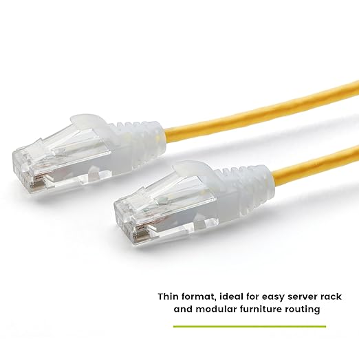 TRUECABLE Cat6 Component Rated Patch Cable, Unshielded (U/UTP), 5ft, Yellow, 28AWG Stranded Pure Copper, Snagless 10G High-Speed Ethernet Cable, PoE++ 4PPoE 100W, UL Listed, RoHS-3, 5 Pack