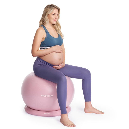Momcozy BirthEase Maternity Ball Set, Birthing Ball with App Full-Journey Courses, BPA-Free PVC & Anti Burst Exercise Yoga Ball for Maternity, Labor, Physio, Recovery