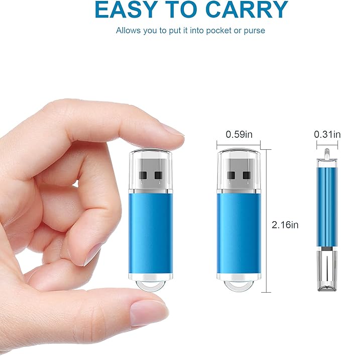 TOPESEL 50 Pack Flash Drive 2GB USB 2.0 Flash Drive Memory Stick USB Drive Thumb Drives Zip Drive Pen Drive for PC laptops, Printer, TVs, car Audio Blue(2GB 50Pack)