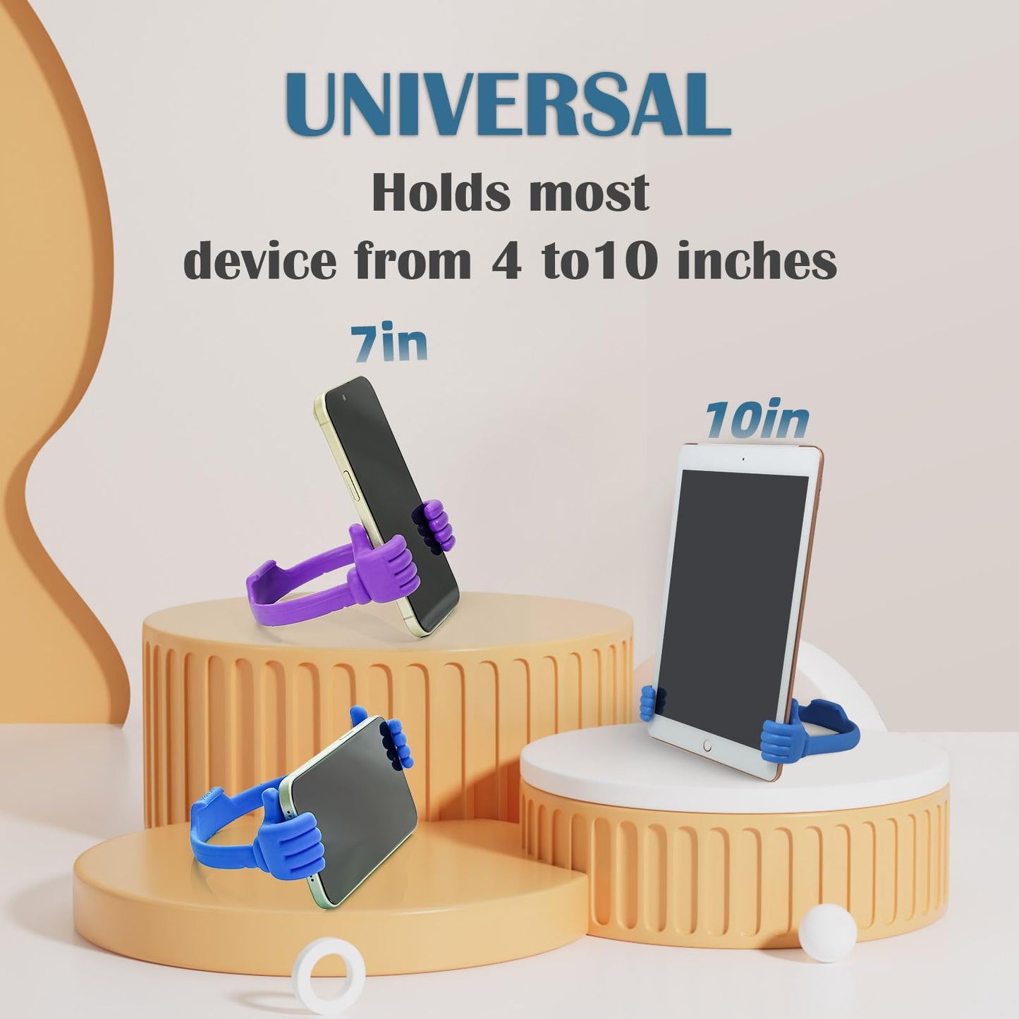 Honsky Cell Phone Stand Holder 2-Pack,Thumbs Up Lazy Phone Stand,Universal Adjustable Flexible Dock for All Phones & Tablets,Cute Perfect Valentine's Day Gifts for Him/Her,Gifts for Couples,Black