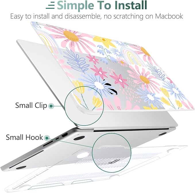 DONGKE Compatible with MacBook Pro 16 Inch Case (2026-2021 Release, M5 M4 M3 M2 M1 Pro/Max Chip), Plastic Hard Shell Cover with Keyboard Cover & Screen Protector for MacBook Pro 16", Florals