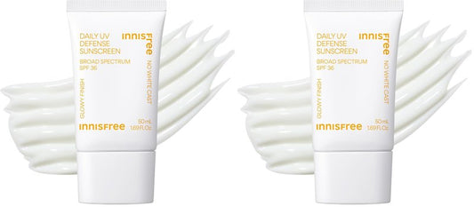 Innisfree Daily UV Defense SPF 36 2 Pack | Korean Face Sunscreen | Broad Spectrum Protection, Invisible Finish, No White Cast, Lightweight, Gentle and Hydrating