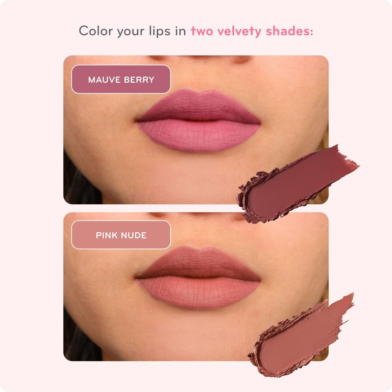 pūrlisse Velvet Crush Long Lasting Lipstick - Matte Finish Hydrating Lipstick - Enriched with Bakuchiol, Mango Seed & Shea Butter to Soften & Smooth Lips - Pinky Nude (0.12 oz)
