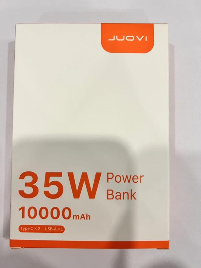 JUOVI Power Bank 35W 10000mAh Portable Charger Fast Charging Small Battery Pack with PD 3.0 & QC 4.0 Type-C USB-A Input Output Lightweight Phone Charger Compatible for iPhone Samsung iPad