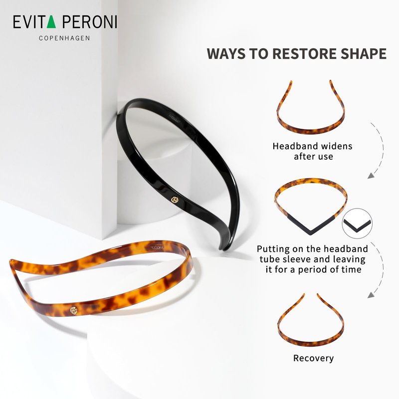 EVITA PERONI Hair Band for Eyewear, No Pressure, Non Slip Fashion Thin Headbands for Women - Tortoise - Hairband for Women's Hair