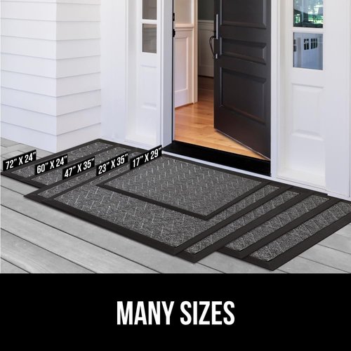 GORILLA GRIP 100% Waterproof All-Season WeatherMAX Doormat US Designed Natural Rubber, Stain and Fade Resistant, Low Profile Indoor Outdoor Door Mats, Easy Clean Patio Mat, 29x17, Sand Beach