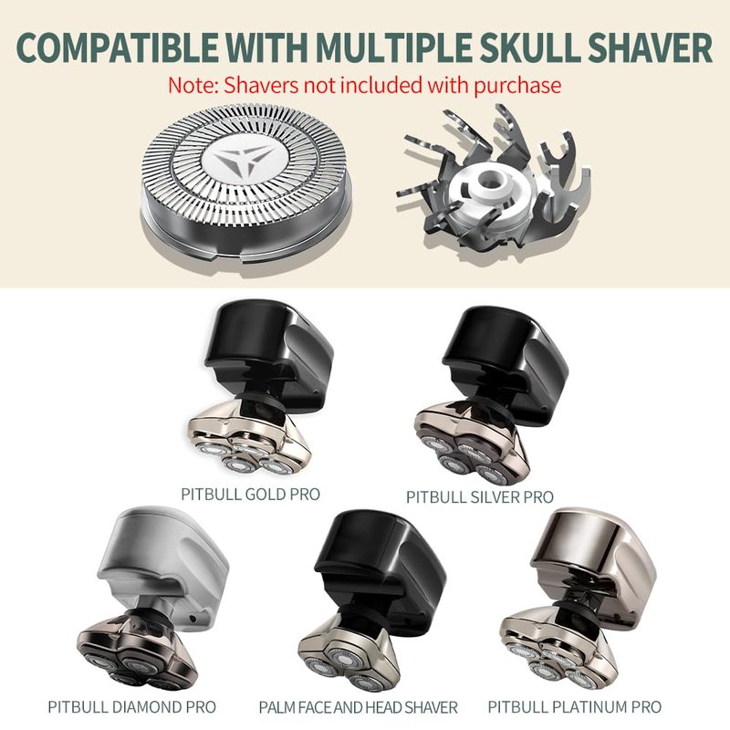 Shaver Replacement Blades for Skull Shaver Pitbull Replacement Blade,Replacement Heads for Pitbull Gold/Silver/Platinum Pro Shaver (12 Blades)