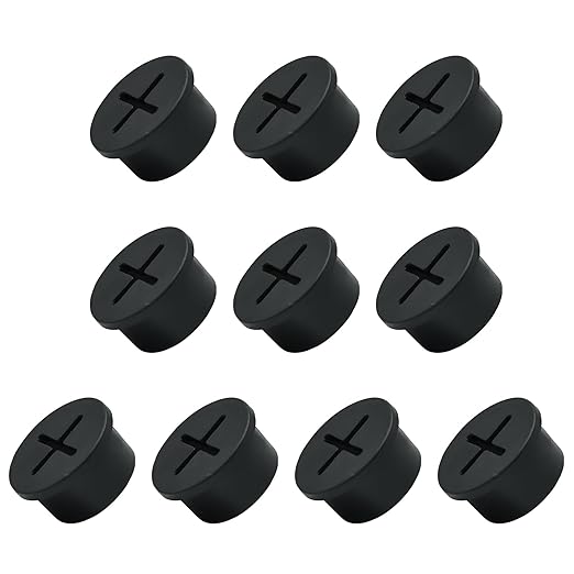 EASYEAH 10Pcs Desk Grommet, 3/4" (20mm) Black Silicone Cord Hole Cover, Flexible Rubber Wire Grommets, Wall Grommets for Cables Management, Table, Countertop, Cabinets and Furnitures Wire Organizer