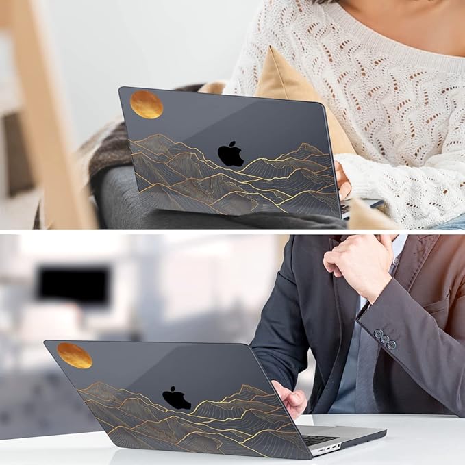 DONGKE Compatible with MacBook Pro 16 Inch Case (2026-2021 Release, M5 M4 M3 M2 M1 Pro/Max Chip), Plastic Hard Shell Cover with Keyboard Cover & Screen Protector for MacBook Pro 16", Abstract Mountain