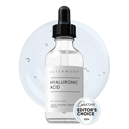Asterwood Pure Hyaluronic Acid Serum for Face - Plumping, Anti-Aging, Hydrating - Fragrance-Free - 2 Fl Oz