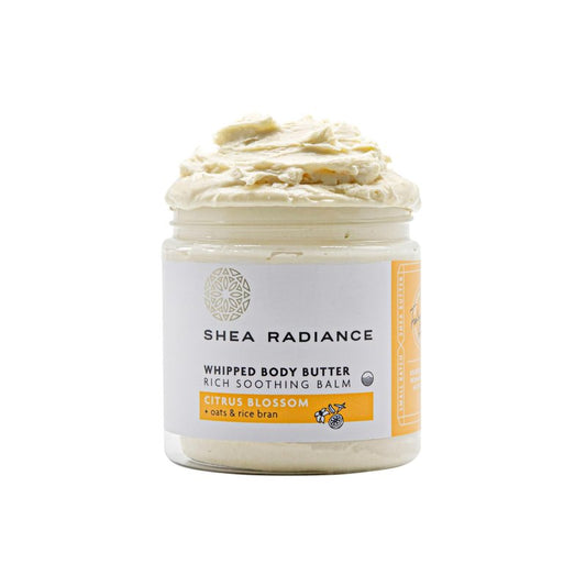 Shea Radiance P.U.R.E. Whipped Shea Butter with Colloidal Oatmeal - Whipped Body Butter Blended with Skin Soothing Oatmeal & Moisturizing Rice Bran Oil | Citrus Blossom (5 oz)