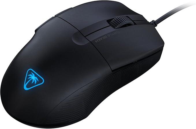 Turtle Beach Pure SEL Wired RGB Gaming Mouse, Ultra-Light 49g Ergonomic Design, 8000 DPI Optical Sensor, Mechanical Switches, Pretension System, Pure PTFE Glides, AIMO RGB Lighting – Black