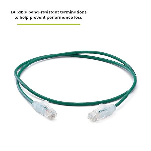 TRUECABLE Cat6 Component Rated Patch Cable, Unshielded (U/UTP), 3ft, Green, 28AWG Stranded Pure Copper, Snagless 10G High-Speed Ethernet Cable, PoE++ 4PPoE 100W, UL Listed, RoHS-3, 1 Pack