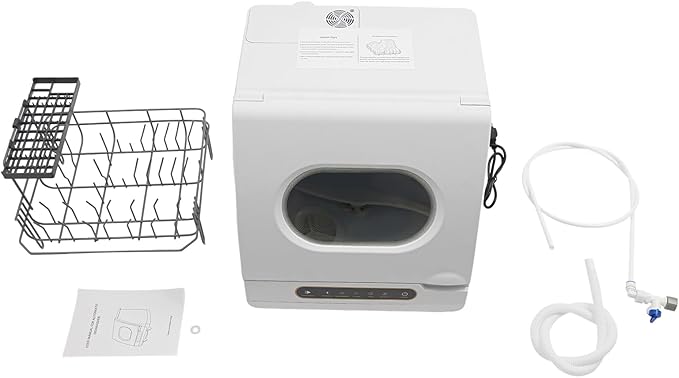 5-in-1 Countertop Dishwasher, 1200W 6-Sets Dishes Mini Dishwasher with 360° Rotating Spray, Portable Non Installation Dish Washer, 1.320Gal Compact Dishwasher for Home, Apartments, RVs