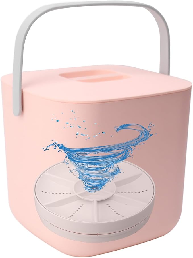 Countertop Dishwasher, 18W 8.5V 2A Portable Countertop Dishwasher for Kitchen (Pink)