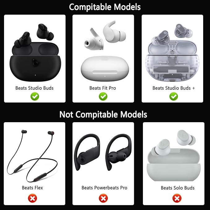 Replacement Silicone Ear Tips for Beats Fit Pro/Studio Buds/Studio Buds+ Headphone, 6 Pairs Earbuds Eartips L/M/S, Eargels Set Fit in Case, Earplug Ear Cap (Red with Pen)