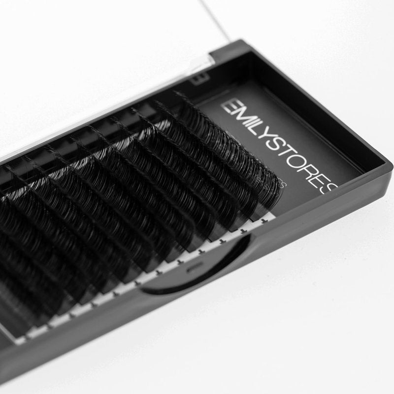 EMILYSTORES Eyelash Extensions 0.07mm Thickness D Curl Length 17mm Single Size Rapid Volume Eyelash For Lash Extensions, Easy Fan Blooming Flower Lashes, Self Fanning Lashes, (0.07,D,17mm)