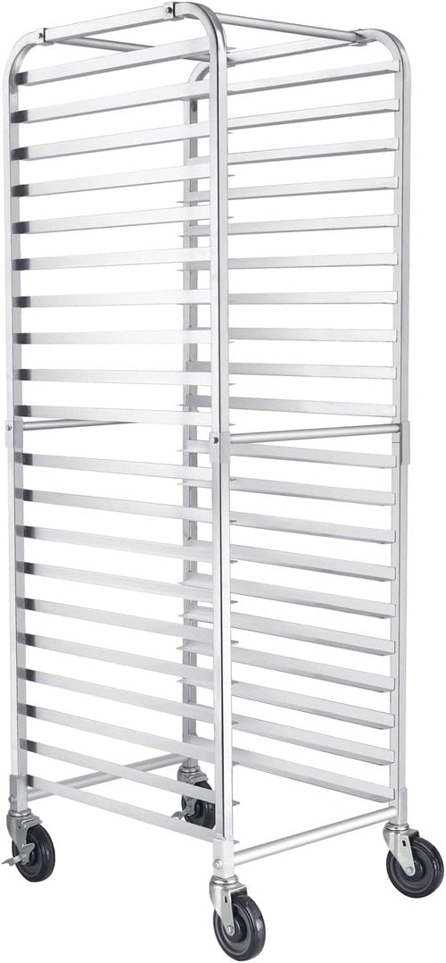 HARDURA 20-Tier Bun Pan Rack - NSF Certified Aluminum Bakery Rack with Casters | 20"x26"x69"H
