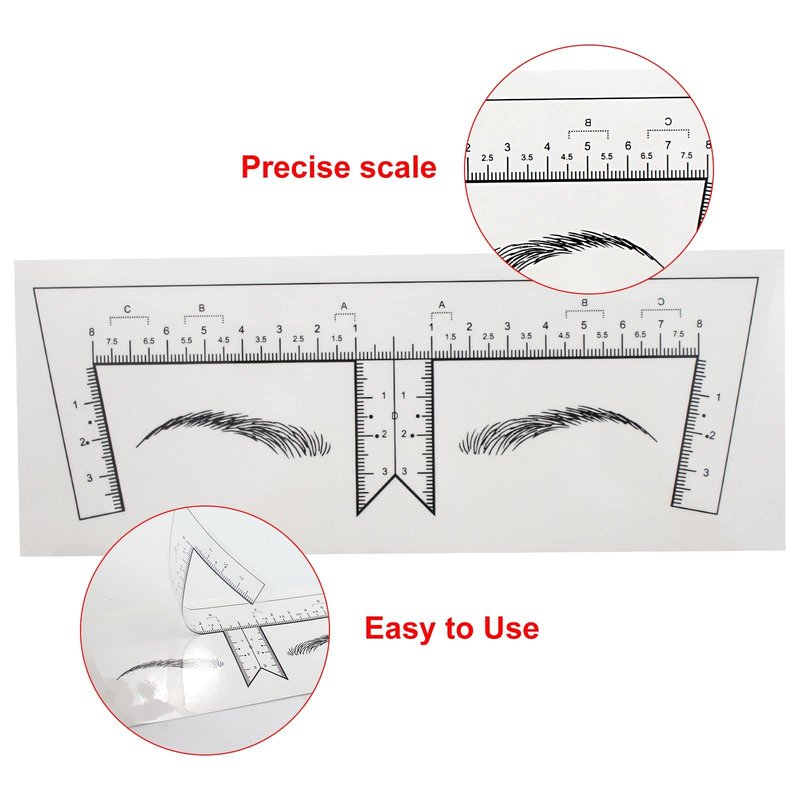 Guapa 50pcs/Pack Eyebrow Ruler with Brow Shape Disposable Microblading Ruler Sticker Adhesive Brows Positioning Measure Tool